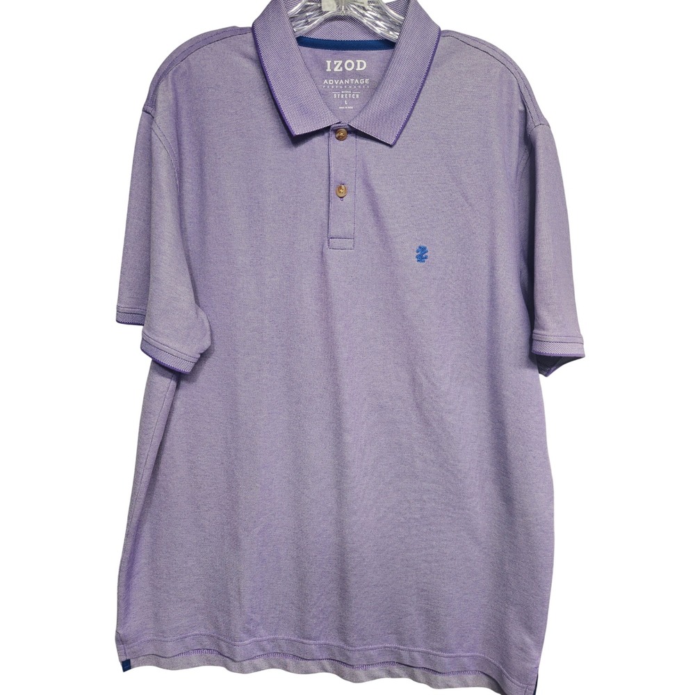 IZOD Advantage Perform Men's gulf Purple Heathered Stretch Polo Shirt 45SK461 L